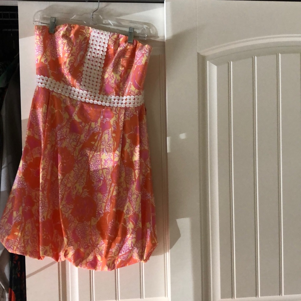 Peach patterned Lilly Pulitzer dress